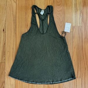 Free People Olive Green Soft Tank Top